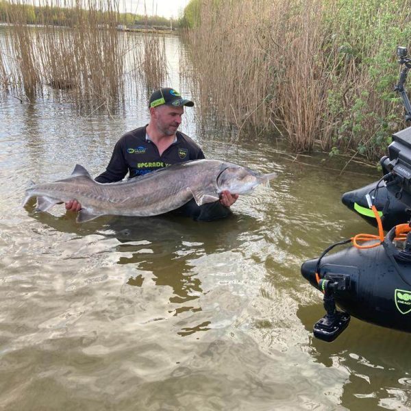 Steur bellyboot bij Fishing Adventure 2023-04-27